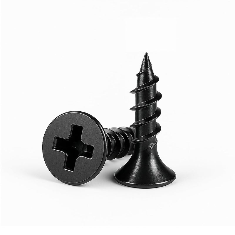 LERNOU #7×3/4" Coarse Thread Drywall Screws, Carbon Steel Black Phillips Flat Head Self-Tapping Screw Suitable for Drywall, Sheetrock & Furniture M4 x 20mm（100 pcs） - Image 1